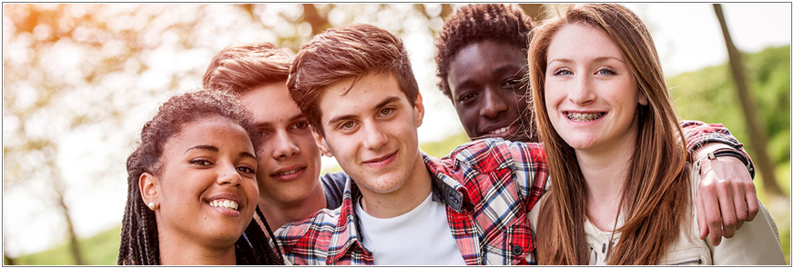 Group of young adults smiling 